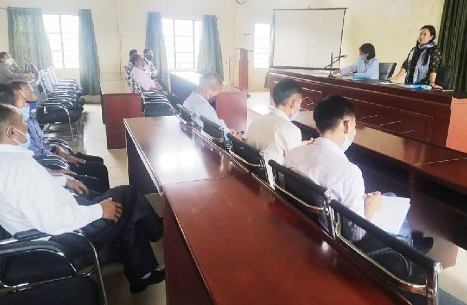 Officials and others attending the joint meeting with all the political parties and civil society organisations for the upcoming Bye-Election in 60 Pungro-Kiphire held at DC Conference Hall Kiphire on October 3. (DIPR Photo)